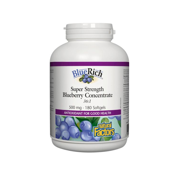 Natural Factors, BlueRich, Super Strength Blueberry Concentrate, 180 Softgels