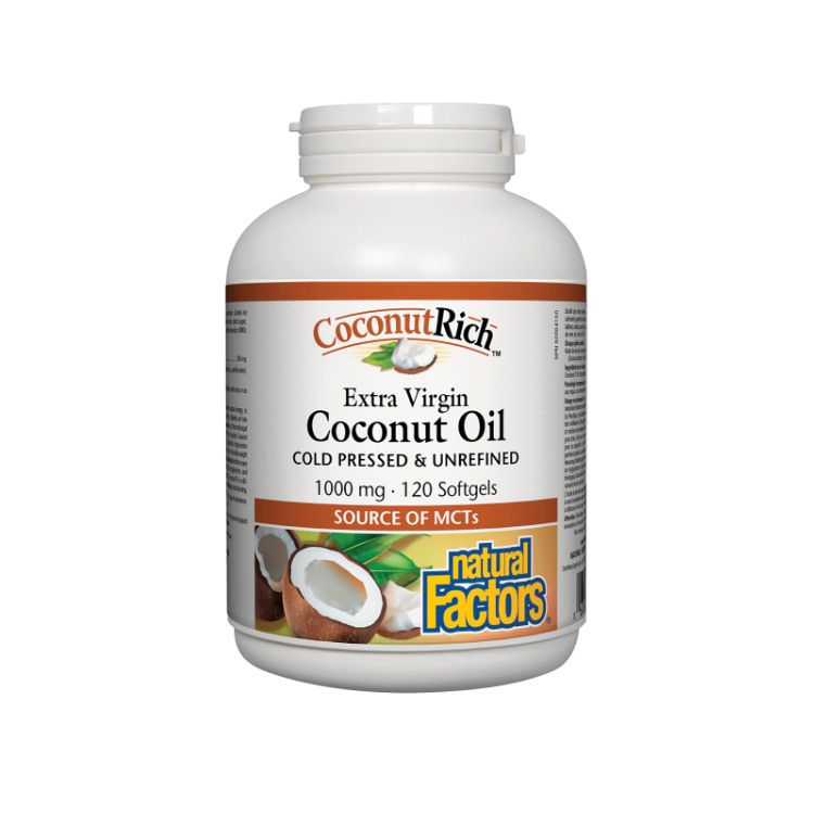 Natural Factors, CoconutRich Extra Virgin Coconut Oil, 120 Softgels