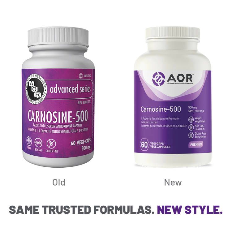 AOR, Carnosine-500, 60 Capsules