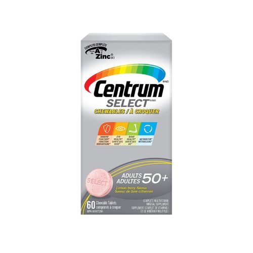 Centrum, Select Chewables Adults 50+, 60 Chewable Tablets