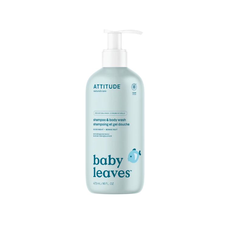 Attitude, Baby Leaves, 2-In-1 Shampoo and Body Wash, Good Night Sleep Almond Milk, 473ml
