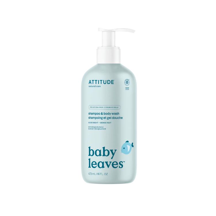 Attitude, Baby Leaves, 2-In-1 Shampoo and Body Wash, Good Night Sleep Almond Milk, 473ml