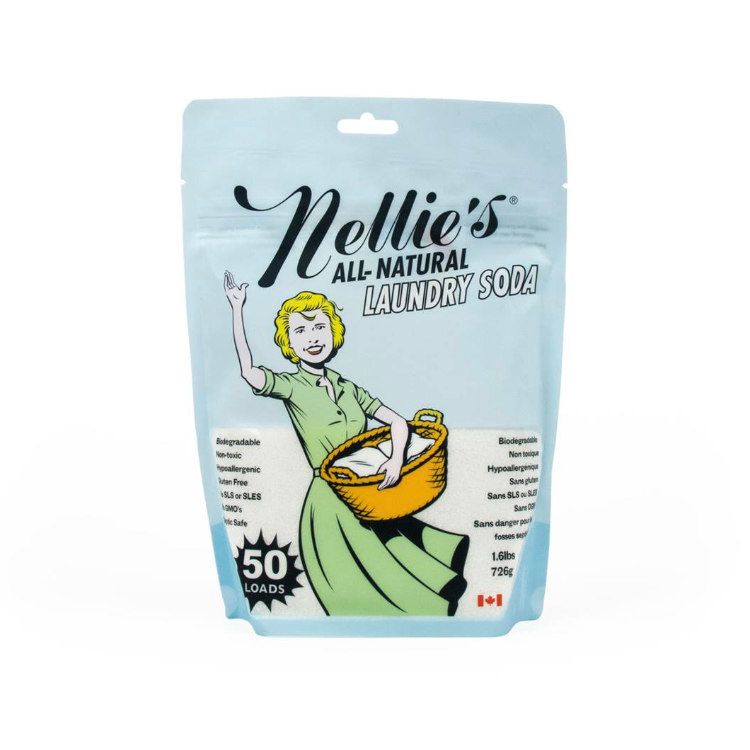 加拿大Nellie's天然纯碱洗衣粉 726克环保装 能洗50次