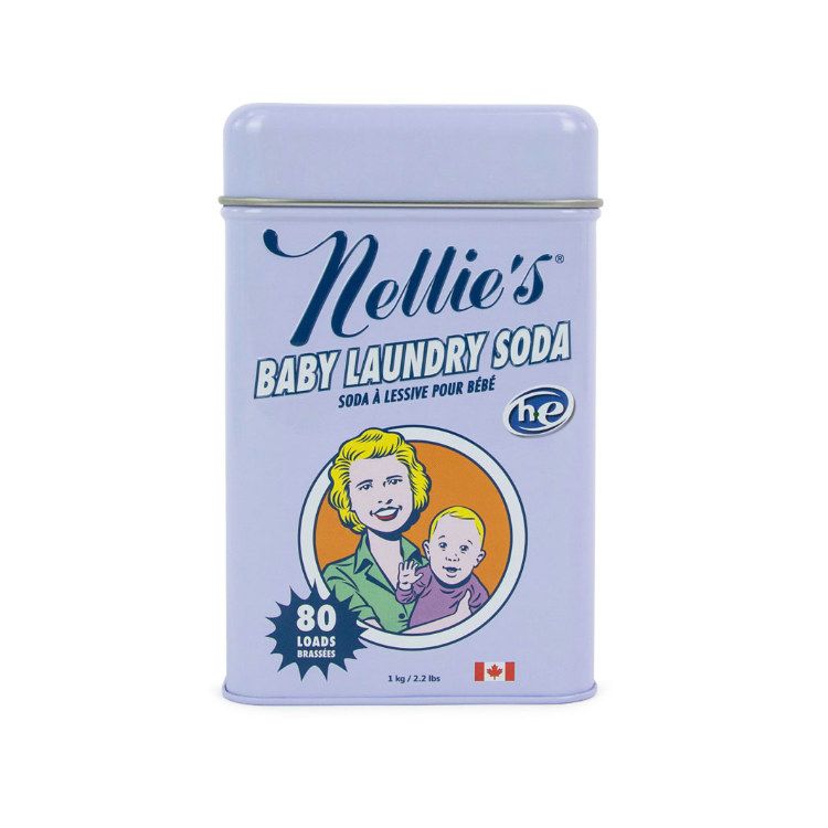 加拿大Nellie's天然婴儿纯碱洗衣粉 1公斤铁盒复古装 能洗80次