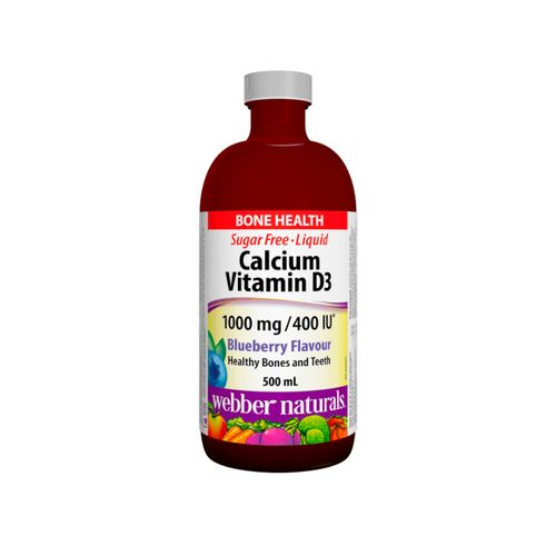 Webber Naturals, Calcium with 400 IU Vitamin D Blueberry Liquid, 500 ml