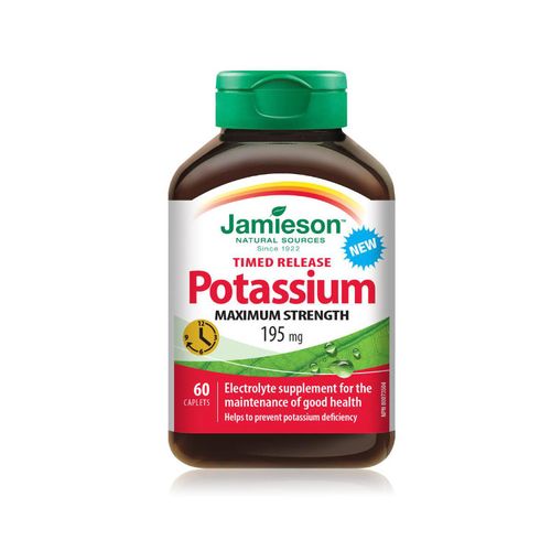 Jamieson, Timed Release Potassium, 195 mg, 60 Tablets