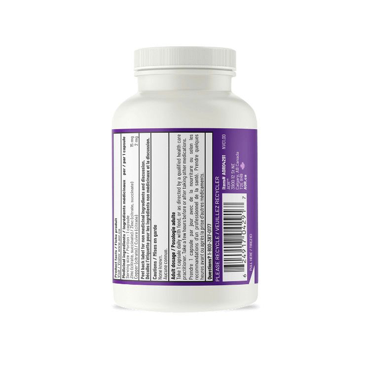 AOR, Zinc-Copper Balance, 17mg, 100 Capsules