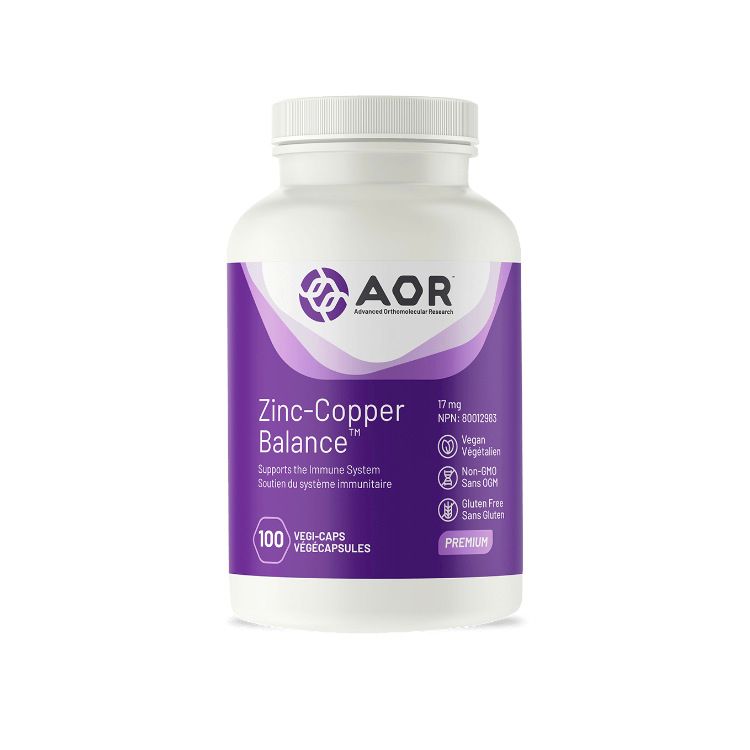 AOR, Zinc-Copper Balance, 17mg, 100 Capsules