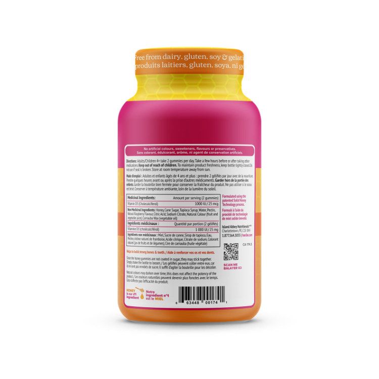 Honibe, Vitamin D Bone Health, 70 Gummies