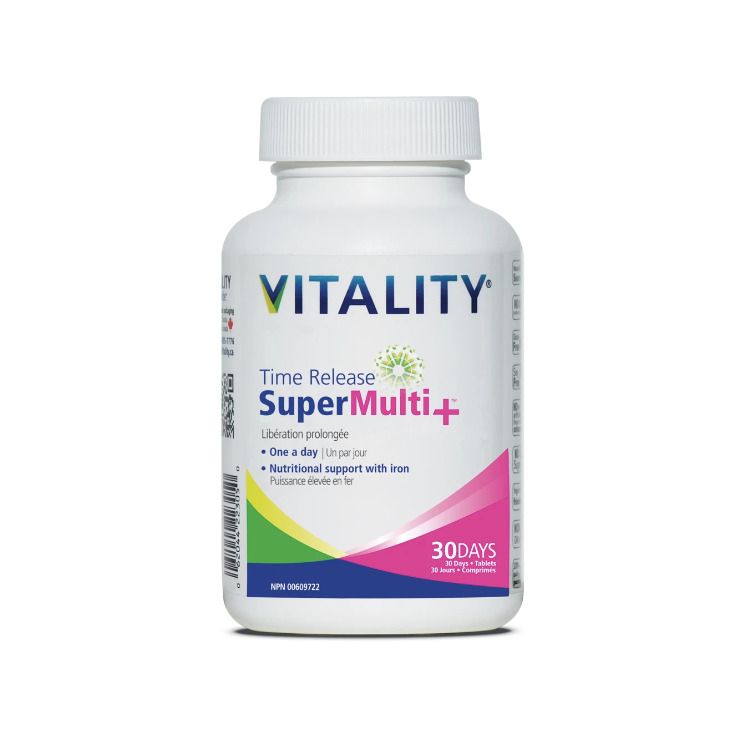 VITALITY, Time Release Super Multi+, 30 Tab