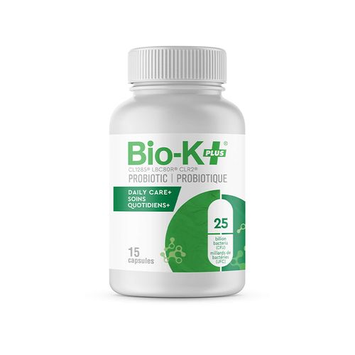 Bio-K+, Daily Care+ 25 Billion Probiotic, Vegan, 15 Capsules