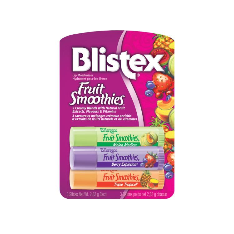 Blistex, Fruit Smoothies Lip Balm SPF 15, 3 Packs