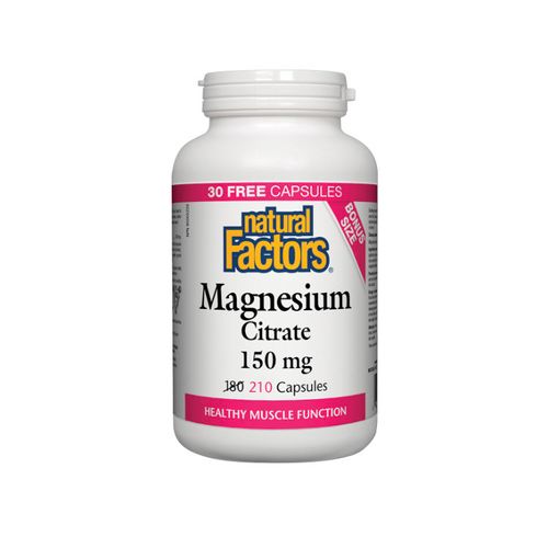 [EXP 02/24] Natural Factors, Magnesium Citrate, 210 Capsules