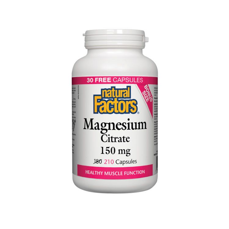 Natural Factors, Magnesium Citrate, 210 Capsules