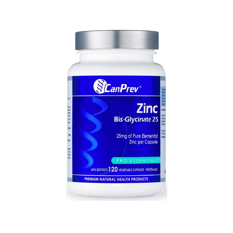 CanPrev, Zinc Bis-Glycinate 25, 120 Vegetable Capsules