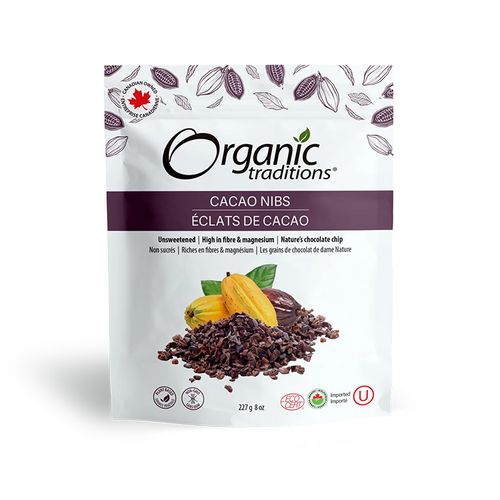 美国Organic Traditions有机可可碎 227克 富含镁铁锌 强力抗氧化