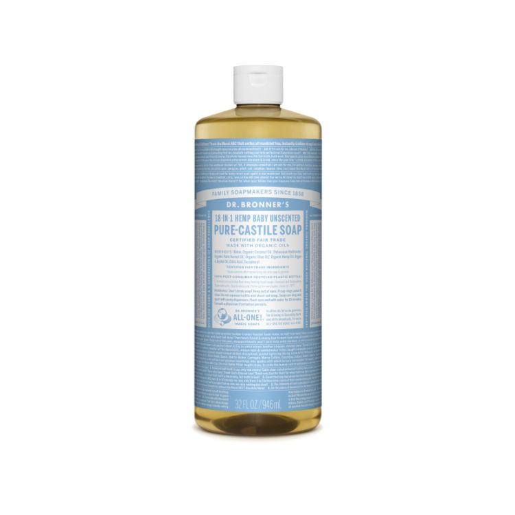 Dr Bronner's, Pure Castile Liquid Soap, Baby Unscented, 946ml