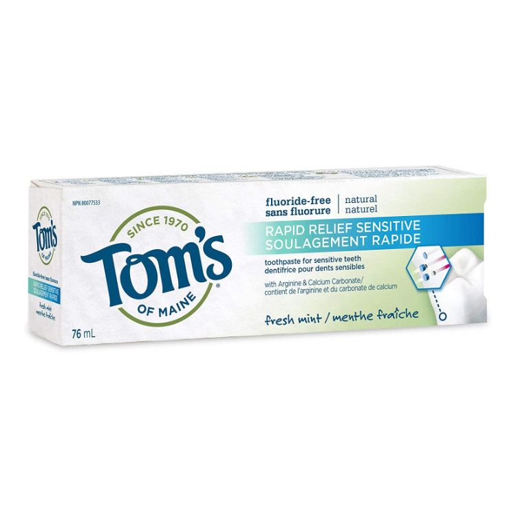 美国Tom's of Maine天然无氟缓解敏感疼痛牙膏 专利配方 最快60秒缓解疼痛