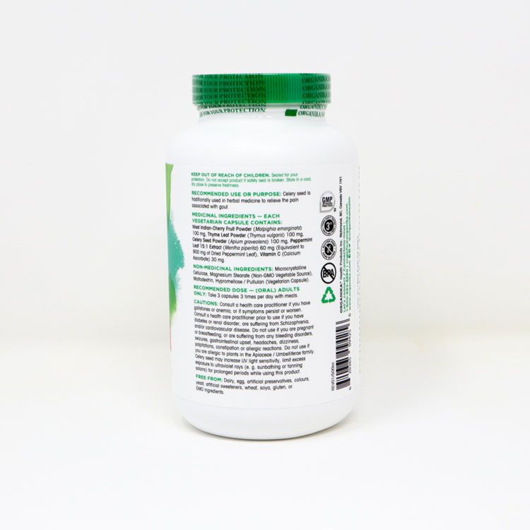 加拿大Organika痛风灵 270粒 Organika最热卖产品之一 全天然复合成份缓解痛风 帮助降低尿酸