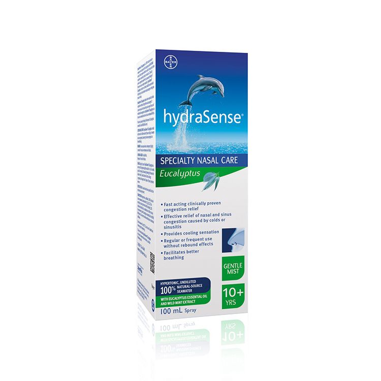 美国hydraSense过敏洗鼻喷雾清凉尤加利版 天然生理盐水 缓解过敏引起的鼻塞等症状  温和清理鼻腔