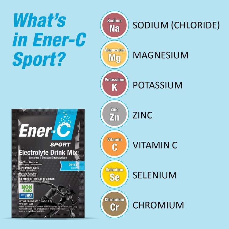 Ener-C, Sport Electrolyte Drink Mix, Mixed Berry, 12pk