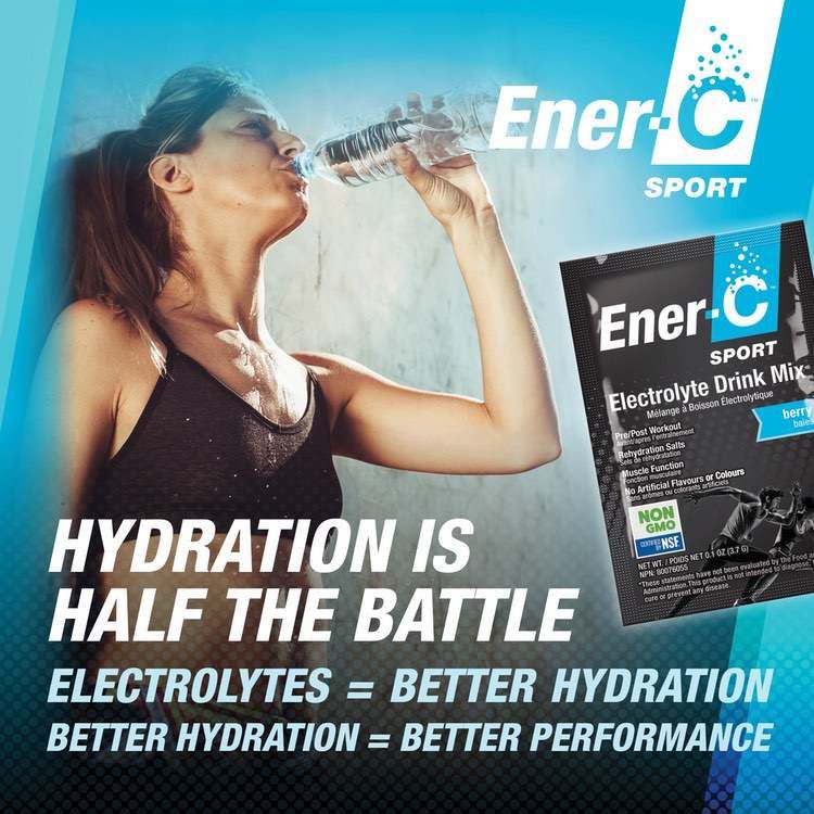 加拿大Ener-C电解质饮料冲剂 12袋 混合莓果味 少糖非转基因配方 运动前后补水