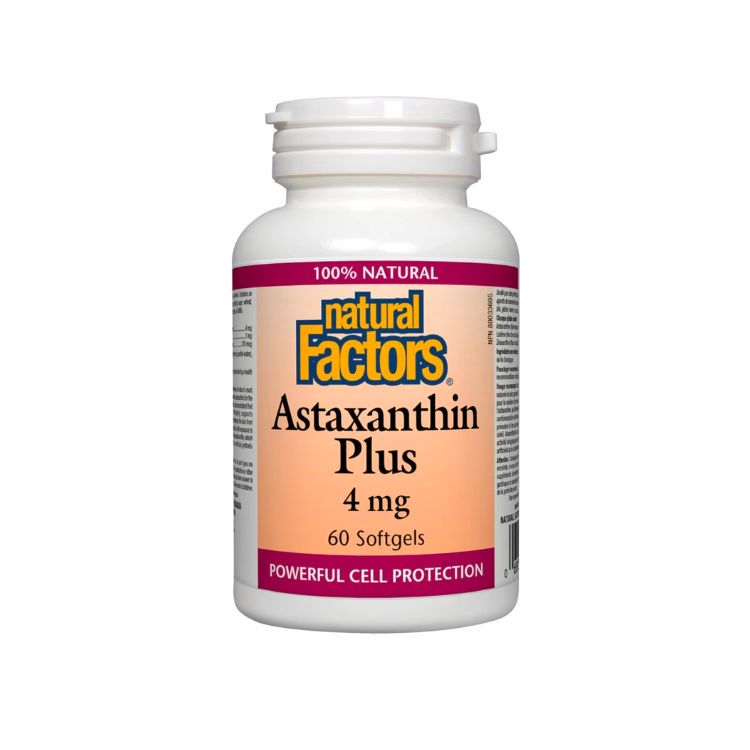 Buy Natural Factors, Astaxanthin Plus, 4 mg, 60 Softgels for 19.99