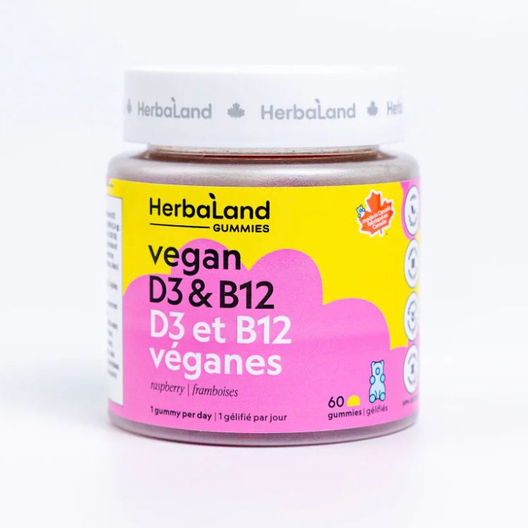HerbaLand, Vegan D3 and B12, 60 Gummies