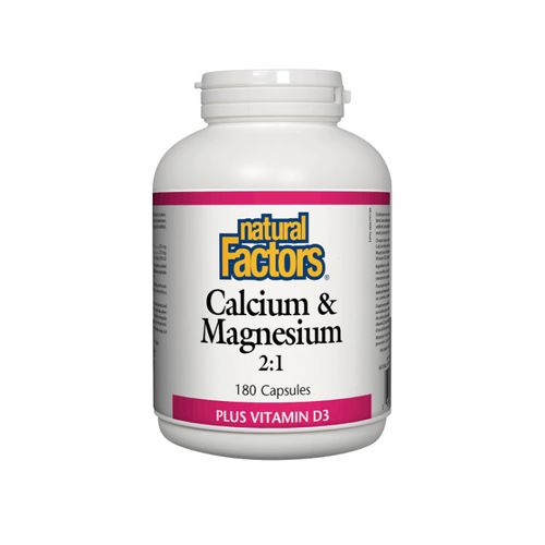 Natural Factors, Calcium & Magnesium 2:1 Plus Vitamin D3, 180 Softgels