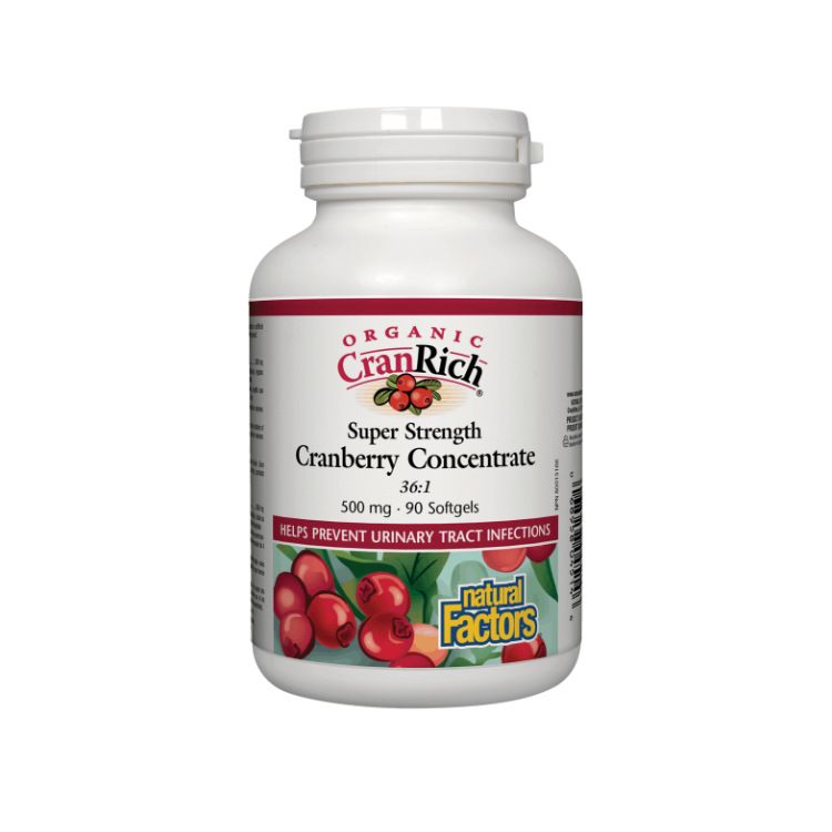 Natural Factors, Organic CranRich Super Strength Cranberry Concentrate, 90 Softgels