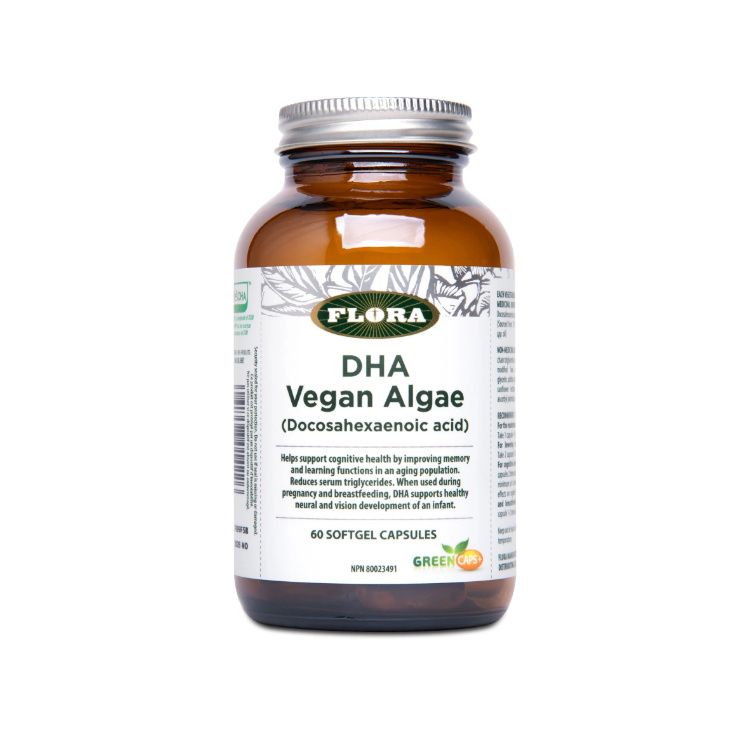 Flora, Vegetarian Algae DHA, 60 Softgels