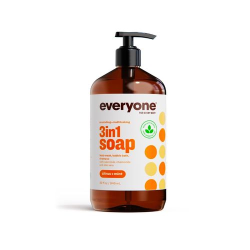 美国Everyone纯精油3合1多用液体皂 946毫升 柑橘薄荷味道 可用作洗发水沐浴露或泡泡浴