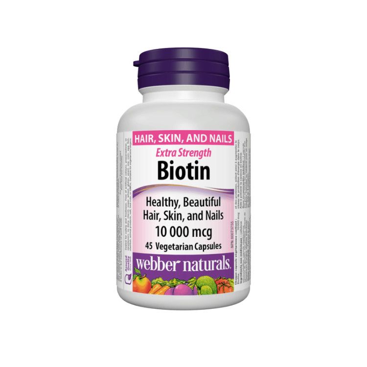 Webber Naturals, Biotin, 10000mcg, 45 VCaps