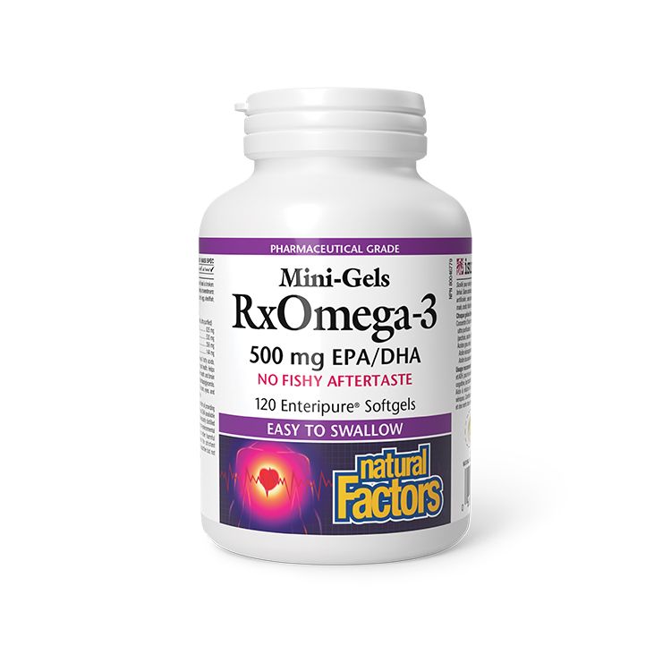 Natural Factors, RxOmega-3 Mini-Gels, 500 mg, 120 Softgels