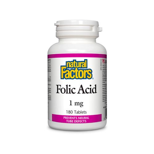 Natural Factors, Folic Acid, 1 mg, 180 Tablets