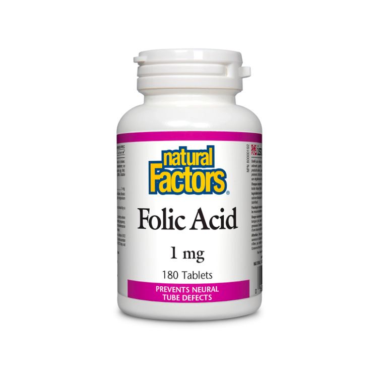 Natural Factors, Folic Acid, 1 mg, 180 Tablets