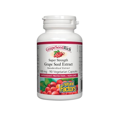 Natural Factors, GrapeSeedRich Super Strength Grape Seed Extract, 90 Capsules