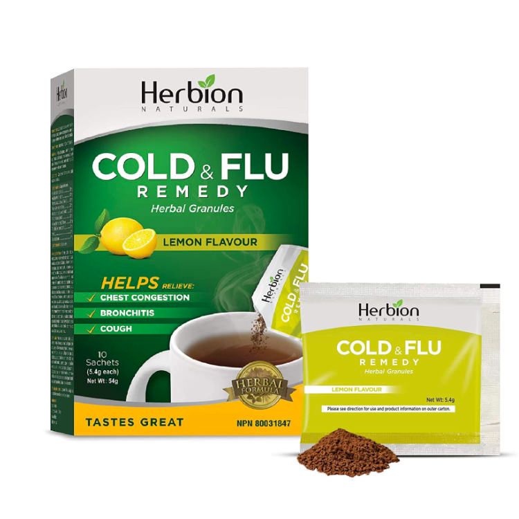 Herbion Naturals, Cold & Flu Remedy, Lemon, 10s