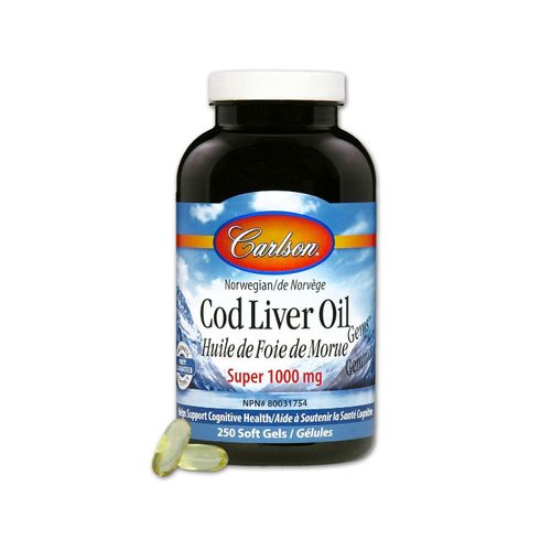 Carlson Laboratories, Super Cod Liver, 1000 mg, 250 Soft gels