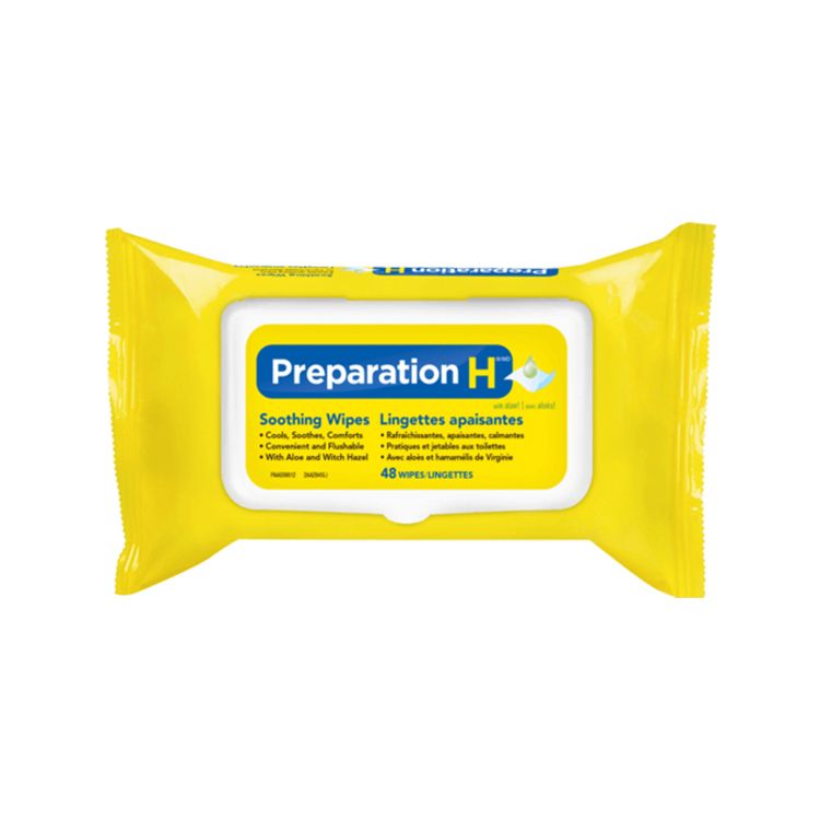美国Preparation H舒缓湿巾 48抽 美国医师药剂师首选品牌 缓解疼痛 帮助愈合伤口
