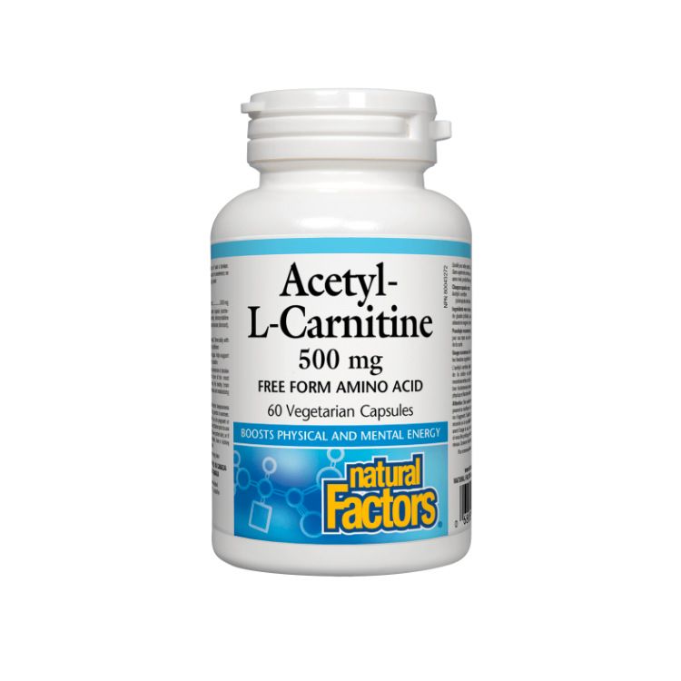 Natural Factors, Acetyl-L-Carnitine, 500mg, 60 VCaps