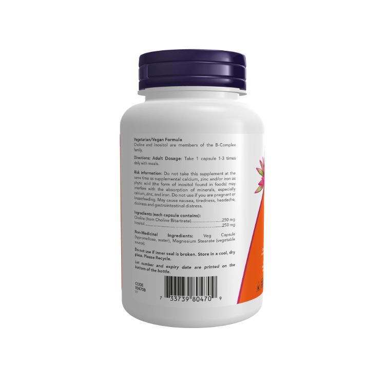 Now Foods, Choline & Inositol, 500mg, 100 Vcaps