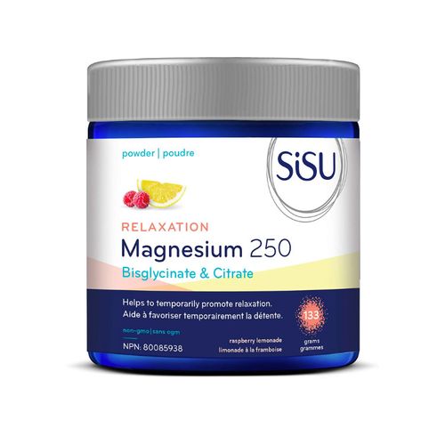 Sisu, Magnesium 250 Powder, Raspberry Lemonade, 133g