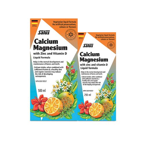 Salus, Calcium Magnesium with Zinc and Vitamin D, 500ml+250ml Bonus Pack