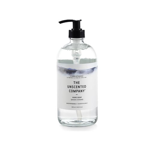 加拿大The Unscented Company洗手液 玻璃瓶版 无香型/500毫升 全家适用 湿疹敏感型皮肤可用