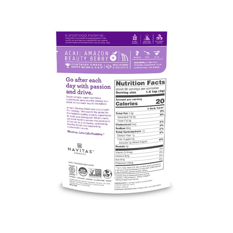 Navitas, Organics Acai Powder, 113g