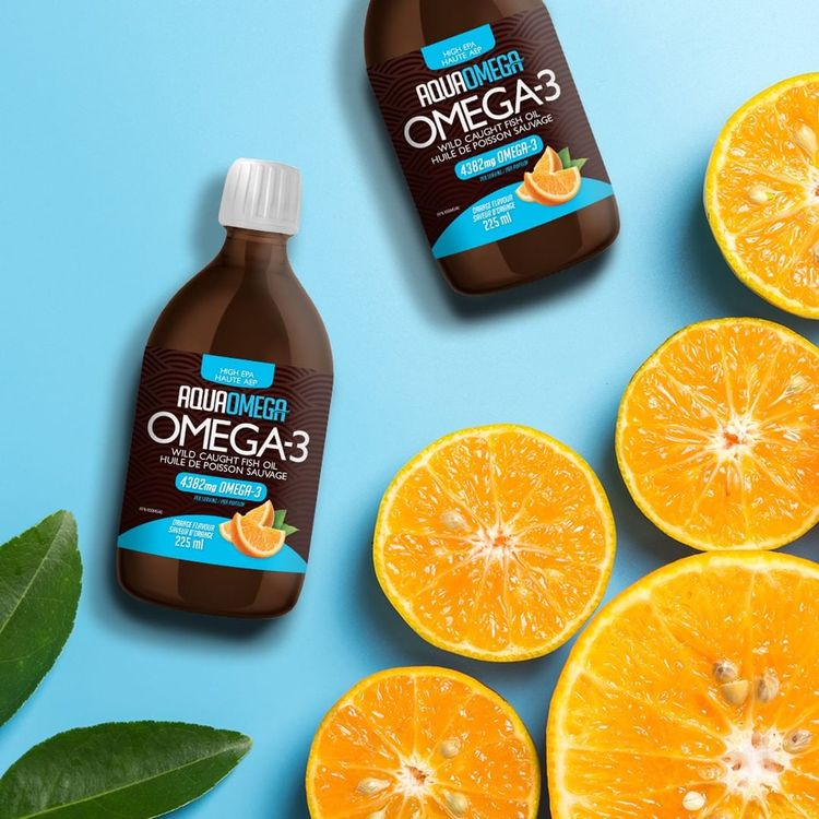 加拿大AquaOmega高EPA版5倍天然液体鱼油 225ml桔子味 含3380毫克EPA/650毫克DHA 甘油三酸酯形式