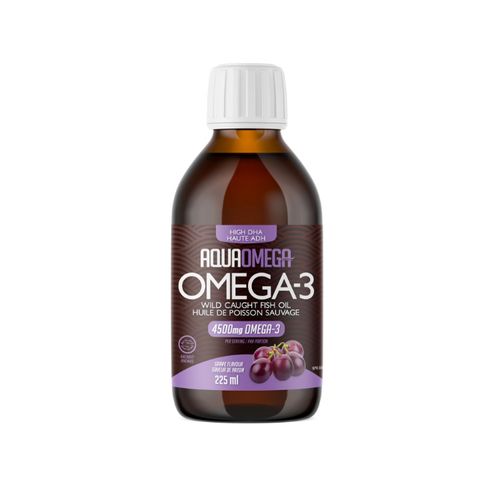 AquaOmega, High DHA Omega-3, Grape, 225ml