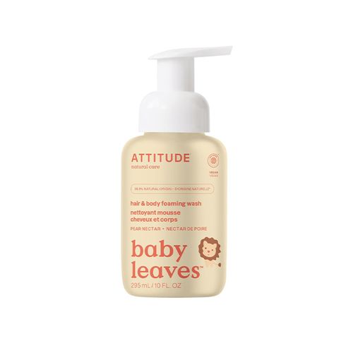 Attitude, baby leaves, 2-in-1 Hair and Body Foaming Wash, Pear Nectar, 295 ml
