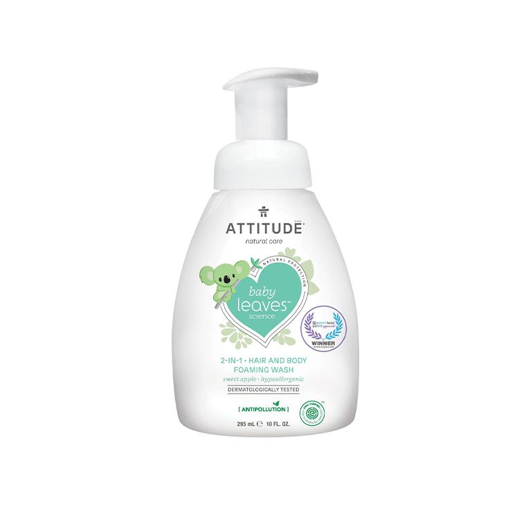 Attitude, baby leaves, 2-in-1 Hair and Body Foaming Wash, Sweet Apple, 295 ml